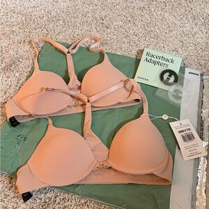 Pepper Bundle 34AA Racerback Lift Up Bras in Sienna Rose and racerback adapters